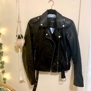 Faux Moto Leather Jacket
